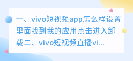 vivo短视频软件怎么样(vivo短视频app怎么样)