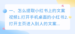 怎么提取小红书上的文案(怎么提取小红书上的文案视频)