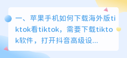 iphone国际版tiktok怎么下载(苹果手机如何下载海外版tiktok)