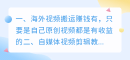 海外短视频下载什么软件(海外视频搬运赚钱)