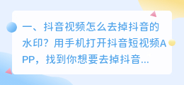 抖音视频去除水印解析(抖音视频去除水印解析方法)