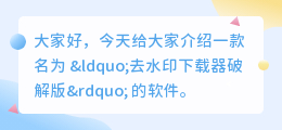 去水印下载器破解版