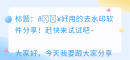 好用的去水印软件