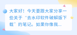 去水印软件破解版下载 下载