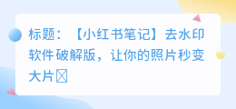 去水印软件破解版