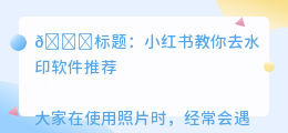 什么软件去水印最好