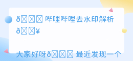 哔哩哔哩去水印解析