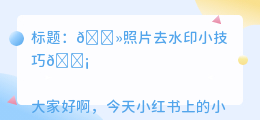 照片去水印免费软件app破解版