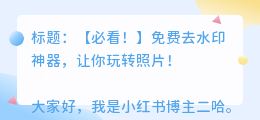 可以免费去水印的软件