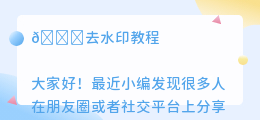去水印教程