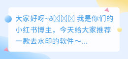 去水印的软件