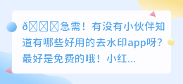 有什么免费的去水印app