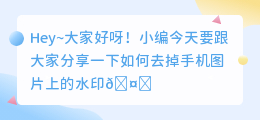 手机上去水印哪个软件好用点