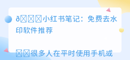 去水印免费版