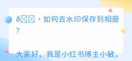 保存到相册的如何去水印