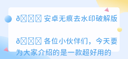 安卓无痕去水印破解版