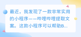 哔哩哔哩提取文案小程序