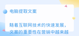 电脑提取文案