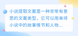 小说提取文案