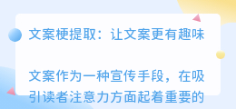 文案梗提取