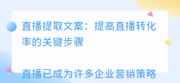直播提取文案