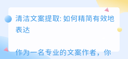 清洁文案提取