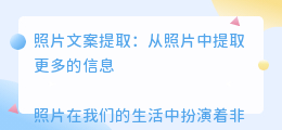 照片文案提取