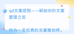 qd文案提取