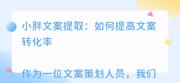 小胖文案提取