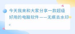 无痕去水印电脑版