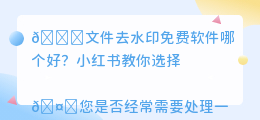 文件去水印免费软件哪个好