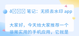 无损去水印 app