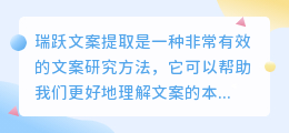 瑞跃文案提取