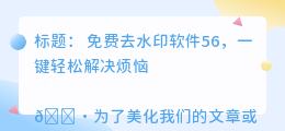 免费去水印软件56