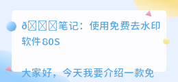 免费去水印软件80S