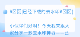 已经下载的去水印