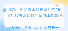 免费去水印软件52
