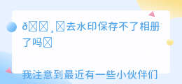 去水印保存不了相册了吗
