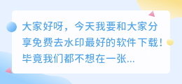 免费去水印最好的软件下载