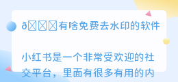 有啥免费去水印的软件