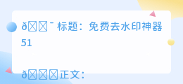 免费去水印软件51
