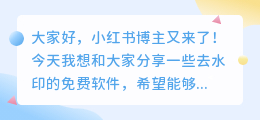 去水印的免费软件有哪些软件