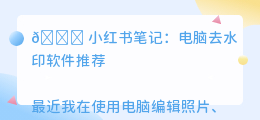 电脑给去水印软件哪个好用