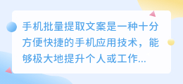 手机批量提取文案