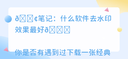 什么软件去水印效果最好