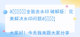 全能去水印 破解版