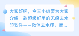 无痕去水印软件免费版下载