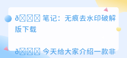 无痕去水印破解版下载