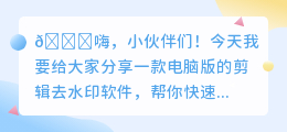 剪辑去水印电脑版