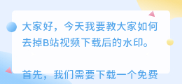 b站下载怎么去水印教程